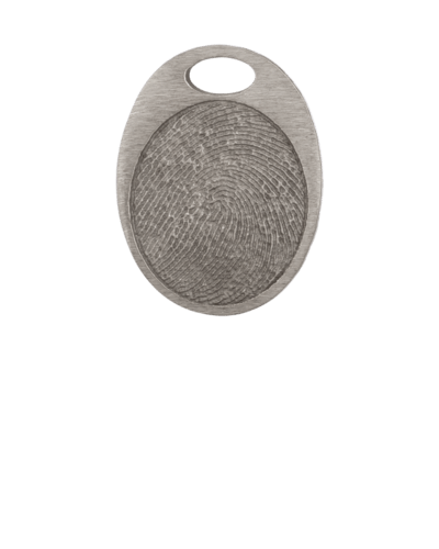 Oval Bronze Fingerprint Keepsake Pendant